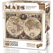 Ks Games 2000 Parça 17. Yüzyıl Dünya Haritası Puzzle - Hendrik Hondius