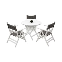 Marmaris Katlanır Ahşap Bahçe Balkon Seti: 70Lik Masa, 3 Sandalye (483167959)
