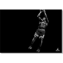 Cakasepetim Michael Jordan Siyah Arka Plan Ahşap Mdf Tablo