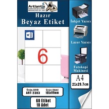A4 Hazır Etiket 105x99 Mm 10 Sayfa 1 Paket 6 Lı Kendinden Yapışkanlı Fotokopi Lazer İnkjet Kağıdı Yazıcılar İçin Uyumlu