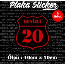 20 Denizli İl Şehir Plaka Sticker Futbol Spor Kulüb