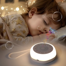 Beyaz Gürültü Cihazı Bebek Uyku Arkadaşı Yeni Doğan Bebek Sesli ve Işıklı Bebek Gece Lambası Bebek Lambası Kablosuz Taşınabilir Sarjlı Kolik Bebek Meditasyon