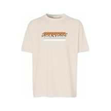 Jack & Jones Erkek Bej Jorvarenna Tee Ss Crew Neck Fst T-shirt 12277944-antiquewh
