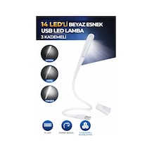 14 Led Usb Lamba Esnek 3 Kademeli Masa Lambası Bilgisayar Laptop Klavye Aydınlatma Beyaz