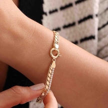 Sembolgold Su Yolu & Pullu Altın Bileklik Yeni Çok Renkli
