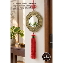 5 Adet Bagua Aynası 1. Derece Metal, Dekoratif Bagua Ayna Kullanım İçin Uygun, Feng Shui Mirror