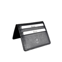 Ancora Leather Hakiki Deri Para Bölmeli Çıtçıtlı Portföy-unisex-26210 Siyah