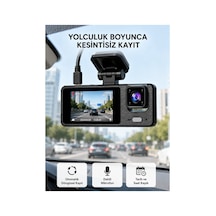 Astraltech 3 Kameralı Araç Dvr 1080p Ön + Hd Arka + İç Kamera Döngü Kayıt 2 Ekran