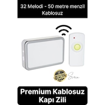 Premium Kablosuz Uzaktan Kumandalı Yüksek Sesli Uzun Mesafe Menzil Kapı Zili Ev Ofis Dükkan 50 Metre