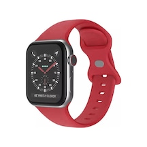 Wozlo iOS Uyumlu Watch 1, 2, 3, 4, 5, 6, 7, 8, Se Silikon Kordon Kayış - M-l Beden 38/40/41mm - Kırmızı
