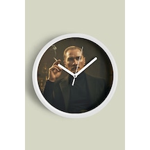Mustafa Kemal Atatürk Tasarımlı Modern Duvar Saati - 30cm - Önü Camlı Beyaz Kasa - Sessiz Mekanizma-jh0997 Beyaz