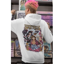 Sevbano One Piece Karakterler Monkey D. Luffy Roronoa Zoro Anime Sırt Bas beyaz