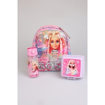 X Dekomus Lisanslı Barbie "extra Glam Collection" Tek Bölmeli Küçük Boy 35 Cm Anaokul Çantası, Beslenme Kabı Ve Tritan Matara Seti Altın