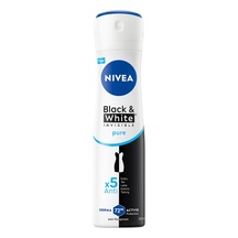 Nıvea Kadın Sprey Deodorant Black&white Invisible Pure 150 Ml - 5 Adet Tarı
