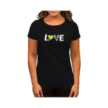 Tennis Love Siyah Kadın Tişört Siyah
