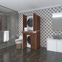 Kenzlife Çamaşır-Kurutma Makinesi Dolabı El Kindi Cvz 187 070 60 Çekmeceli Kapaklı Banyo Çok Renkli