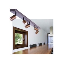 Modern Siyah Bakır Eskitme 120 Cm 4 Lü Hareketli Spot Avize Gu10 Led Ampul Dahil Kahve Siyah