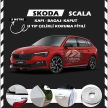 Skoda Scala Oto Araç Kapı Koruma Fitili 5metre Parlak Beyaz Renk