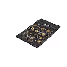 Omeyva Baskılı El Geçme Blok Poşet Torba - No : 3 - 30x50 Cm. - Siyah - 500 Adet