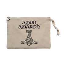 Amon Amarth Mjolnir Krem Clutch Astarlı Cüzdan / El Çantası Krem