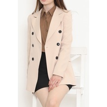 Düğmeli Blazer Ceket Bej - 354.1247. Çok Renkli