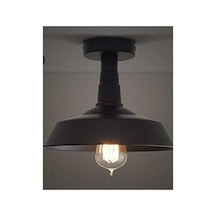 Rsylight Retro Metal Dekoratif Rustik Siyah Tavan Plofyoner Avize Beyaz