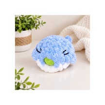 Amigurumi Sakız Şişiren Balık Oyuncak Mavi
