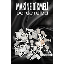Makine Dikmeli Perde Düğmesi Perde Ruleti Perde Düğmesi 196 Adet 721325 Makine Dikme 100-120 Cm Beyaz