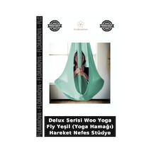 Delux Serisi Woo Yoga Fly Yeşil Yoga Hamağı Hareket Nefes Stüdyo