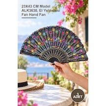 3 Adet Plastik Yelpaze 23x43 Cm Model Alk3630, El Yelpazesi Fan Hand Fan