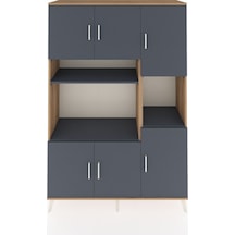 Hyperion Dolap 9 Raflı 6 Kapaklı 132x44x195 Çam-antrasit/antrasit Antrasıt/antrasıt