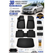 Mercedes C180 W204 2008 Model Uyumlu 3d Araca Özel Havuzlu Paspas+bagaj Havuzu Birebir Uyum