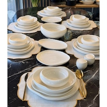 29 Parça 6 Kişilik Porselen Planet Collection White Yemek Takımı-5395 Beyaz