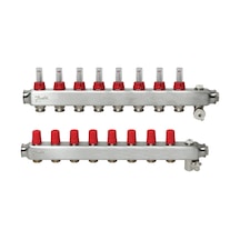 Danfoss 8'li Paslanmaz Çelik Debimetreli Kollektör Seti - 088u0758