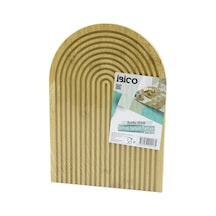 Yarım Daire Çift Taraflı Düz - Kanallı Ahşap Bambu Sunum Tepsi 22x32cm Bx40 Renkli