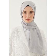 Mirsoy Scarf Düz Pamuk Şal- Açık Gri Açık Gri