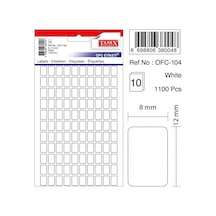 Tanex Ofc-104 Ofis Etiketi 8x12 Beyaz Diğer