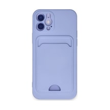 Newface - 474 - Apple iPhone Uyumlu 12 Kılıf Kelvin Kartvizitli Silikon - Csmo-tex - - Lila