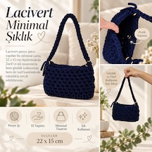 Lacivert Minimal Penye Çanta