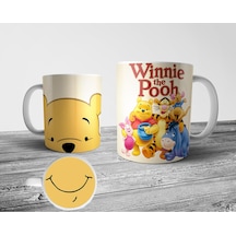Winnie The Pooh Alt Tabanı Ağız Tasarımlı Kupa Bardak Çok Renkli