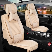 Ford Fusion Uyumlu Lüks Deri Oto Koltuk Kılıfı Ön Arka Takım Bej Fs