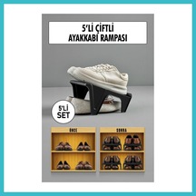 Bezos 5 Li Set Çiftli Ayakkabı Rampası & Ayakkalık Düzenleyici & Organizer Dfnbez Çok Renkli