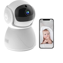 Markalonya Cm-12 Ip Bebek Güvenlik Kamerası, 360 Derece Dönebilen, 5mp Hd Görüntü, Wifi Bağlantılı, Gece Görüşlü, Sesli İletişim, Plastik Gövde, Masa Üstü Montaj, İç Mekan
