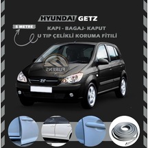 Hyundai Getz Oto Araç Kapı Koruma Fitili 5 Metre Parlak Gri Renk