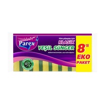 Parex Klasik Düz Yeşil Bulaşık Süngeri 8 Adet