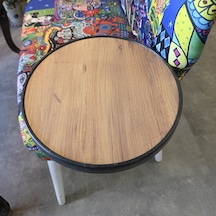 Koltuk Yanı Sehpa Oval Yuvarlak Yan Sehpa 5096