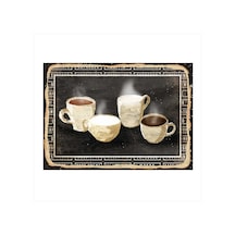 Bedeko Kahve Fincanları Desenli Mdf Tablo 50cm X 70cm