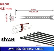100 Adet 40Cm X 4.8Mm Plastik Kelepçe Kablo Bağı Siyah