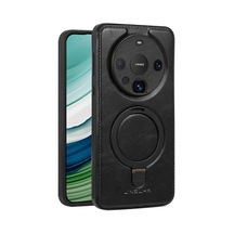 Huawei Mate60 Siyah Deri Kılıf 360 Dönebilen Standlı Manyetik Siyah