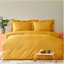 Tr Ranforce Pamuklu Çarşafı Lastikli Çift Kişilik Nevresim Takımı, 200 X 220 Cm, Hardal Diğer